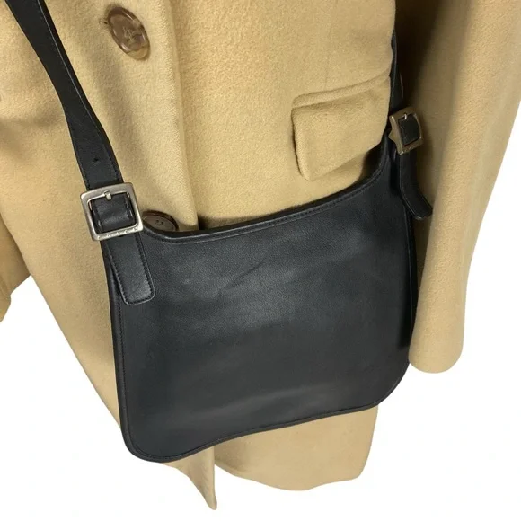 Vintage Coach Legacy Saddle Bag Black Slim Flap 9131 - Picture 3 of 15